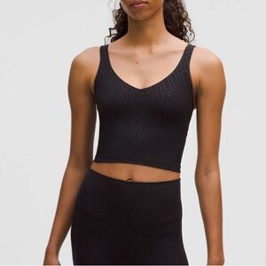 Lululemon Align Tank Top Nulu Linear Word Mark Black Size 0 NWT